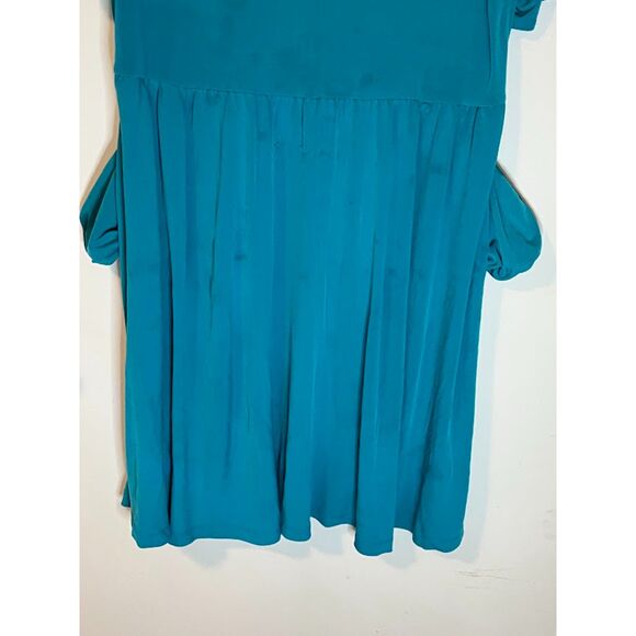 Mary McFadden Dress XL Blue Scoop Neck Half Sleeve Pockets Business Casual - Picture 5 of 6